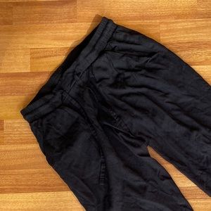 BLACK HIGH WAIST CROPPED PANTS